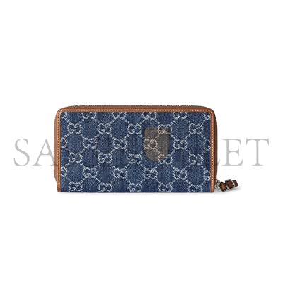 GUCCI GG EMBLEM ZIP AROUND WALLET 819122 02 (19*10*2.5cm)